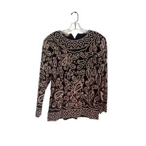 Vintage‎ patra paisley beaded detail blouse top size 6